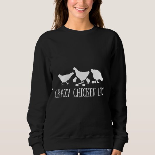 Chicken Womens Crazy Chicken Lady Trui (Voorkant)