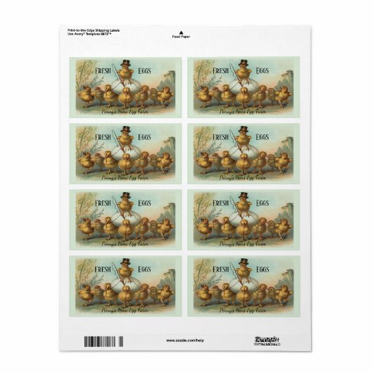  Chicken Wrangler Fresh Egg Carton label (Full Sheet)