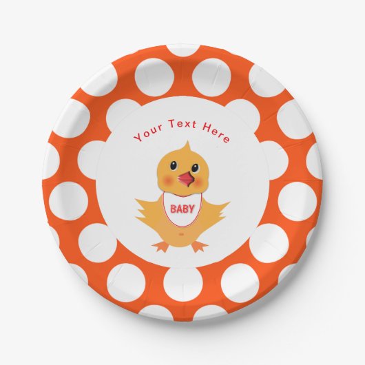 Chicken Yellow Baby Chick Personalized Papieren Bordje (Voorkant)