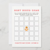 Chicken Yellow Chick Baby shower Bingo Game Kaart (Voorkant)