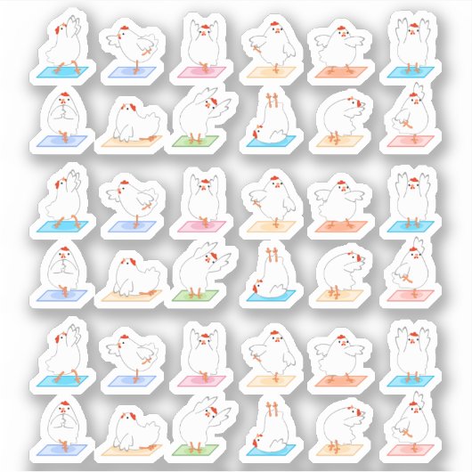 Chicken Yoga Stickers (Voorkant)