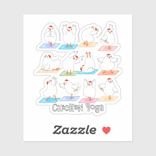 Chicken Yoga Vinyl Sticker (Vel)