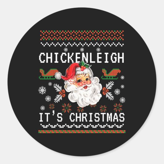 Chickenleigh Het is kerst Grappig Xmas 9 Ronde Sticker (Voorkant)