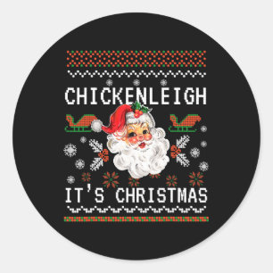 Chickenleigh Het is kerst Grappig Xmas 9 Ronde Sticker