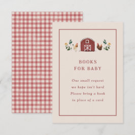 Chickens Barn Charming Farm Baby Shower Books Informatiekaartje