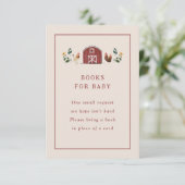Chickens Barn Charming Farm Baby Shower Books Informatiekaartje (Staand voorkant)
