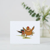 Chickens Briefkaart (Staand voorkant)