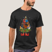Chickens Christmas Tree Lights  Santa Hat T-shirt (Voorkant)