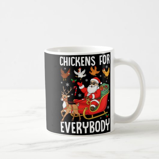 Chickens For Everybody Santa Chicken Farmer Comfor Koffiemok (Rechts)