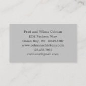 Chickens Fresh Eggs Boerderij Zwart Wit Visitekaartje (Achterkant)