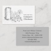 Chickens Fresh Eggs Boerderij Zwart Wit Visitekaartje (Voorkant / Achterkant)