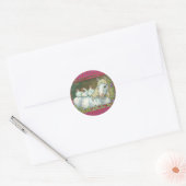 CHICKENS IN DE STABIEL, HORSE STICKERS RAND. Blad (Envelop)