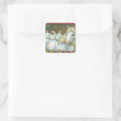 CHICKENS IN DE STABIEL, HORSE STICKERS Squ. Blad (Tas)