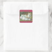 CHICKENS IN DE STABIEL, HORSE STICKERS Squ. Blad (Tas)