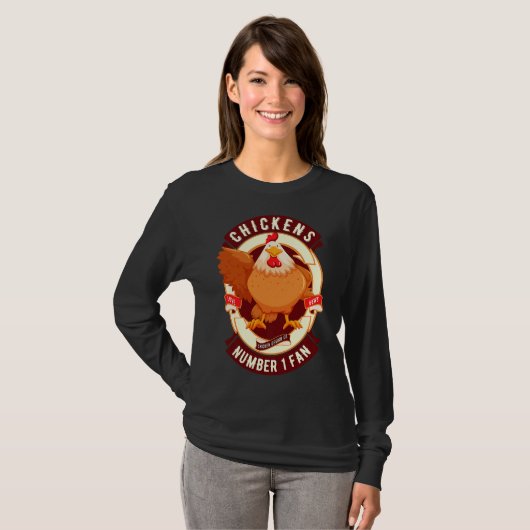 Chickens Number One Fan Hen Lover T-shirt (Voorkant volledig)