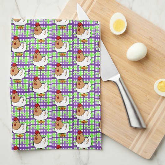 Chickens Pset Kitchen Hand Towel Theedoek (Quarter Fold)