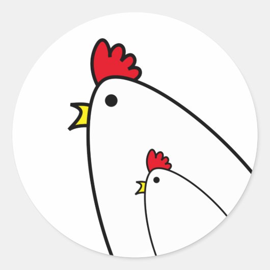 Chickens Ronde Sticker (Voorkant)