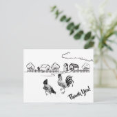 Chickens Rooster en Hen Charming Country Boerderij Briefkaart (Staand voorkant)