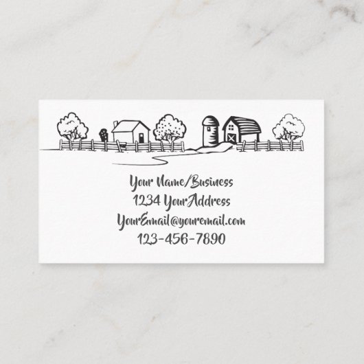 Chickens Rooster en Hen Charming Country Boerderij Visitekaartje (Achterkant)