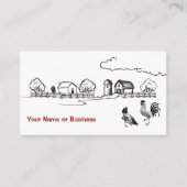 Chickens Rooster en Hen Charming Country Boerderij Visitekaartje (Voorkant)