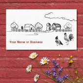 Chickens Rooster en Hen Charming Country Boerderij Visitekaartje