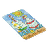 CHICKENS VAN HET ZEE, FUNNY CARTOON MAGNET Rect. Magneet (Rechterzijde)