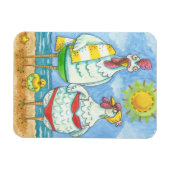 CHICKENS VAN HET ZEE, FUNNY CARTOON MAGNET Rect. Magneet (Horizontaal)