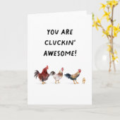 Chickens You Are Cluckin' Geweldige felicitaties Kaart (Gele Bloem)