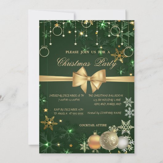 ChicKerstballen, Snowflakes Corporate Kerstmis Kaart (Voorkant)