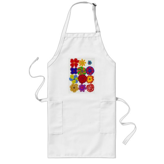 Chickie Apron Long - Flowers Lang Schort (Voorkant)