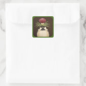Chickie de chickadee sticker met groene rand (Tas)
