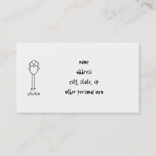 Chickie Visitekaartje (Voorkant)