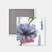 "Chickory" Clean Dishwasher Status Magnet (Voorkant / Achterkant)