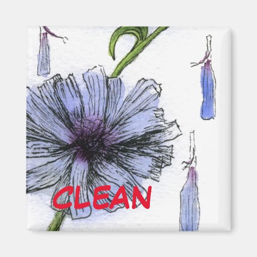 "Chickory" Clean Dishwasher Status Magnet (Voorkant)
