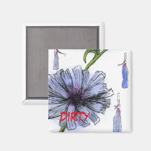 "Chickory" Dirty Dishwasher Status Magnet (Voorkant / Achterkant)