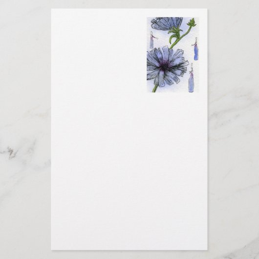 "Chickory" Floral Stationery Briefpapier (Voorkant)