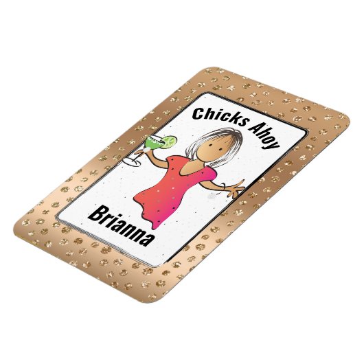 Chicks Ahoy Funny for Women Cruise Cabin Deuren Magneet (Linkerzijde)