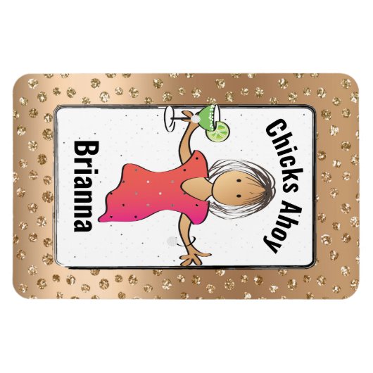 Chicks Ahoy Funny for Women Cruise Cabin Deuren Magneet (Horizontaal)