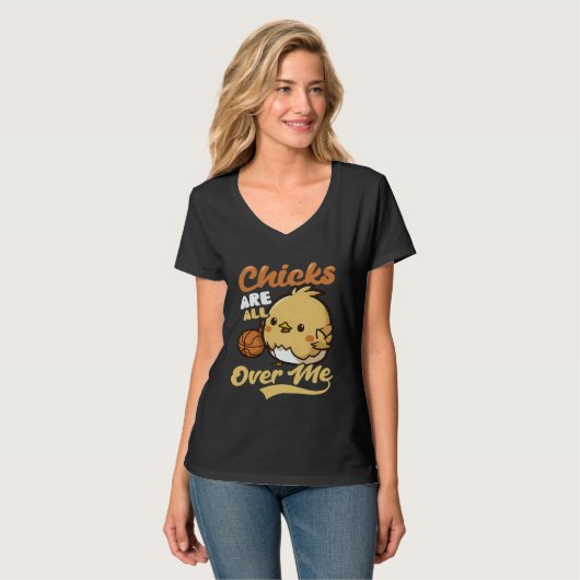 Chicks All Over Me Basketball Easter T-shirt (Voorkant volledig)