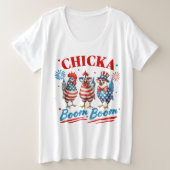 Chicks Boom Boom Grote Maat T-shirt (Design voorkant)