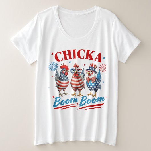Chicks Boom Boom Grote Maat T-shirt (Design voorkant)