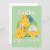 Chick's Crack Me Up! paase Kaart (Voorkant / Achterkant)