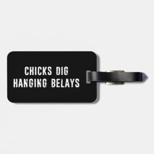 Chicks Dig Hanging Belays Rock climate Bagagelabel