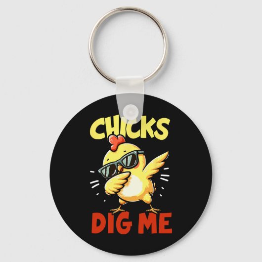 Chicks Dig Me Easter Dabbing Easter Girls Boys Kin Sleutelhanger (Voorkant)