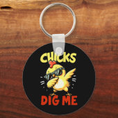 Chicks Dig Me Easter Dabbing Easter Girls Boys Kin Sleutelhanger (Voorkant)