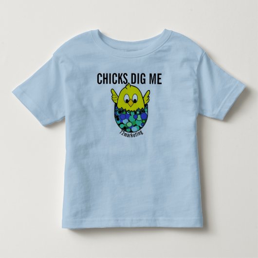 Chicks Dig Me Easter Spring Shirt Egg Blue Boys (Voorkant)
