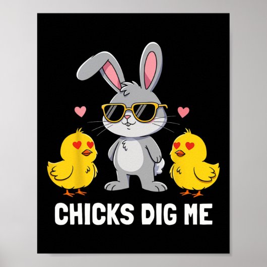 Chicks Dig Me Easter Toddler Boys Men Happy Easter Poster (Voorkant)