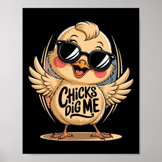 Chicks Dig Me Paasdag voor mannen Jongens Happy Ea Poster (Voorkant)