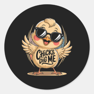 Chicks Dig Me Paasdag voor mannen Jongens Happy Ea Ronde Sticker