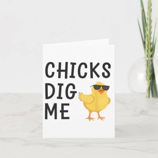 Chicks Dig Me Paaspeuter Boys Mannen Happy Easter Kaart (Voorkant)